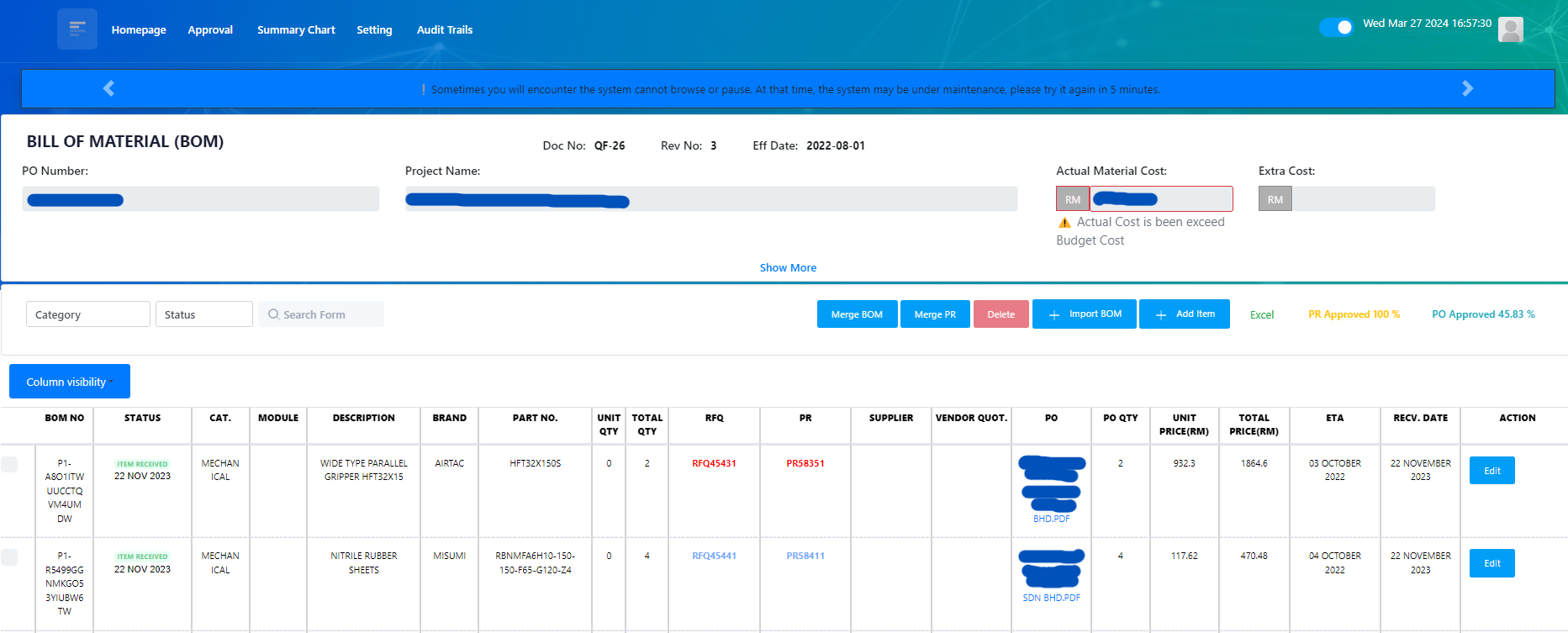 BOM Management System